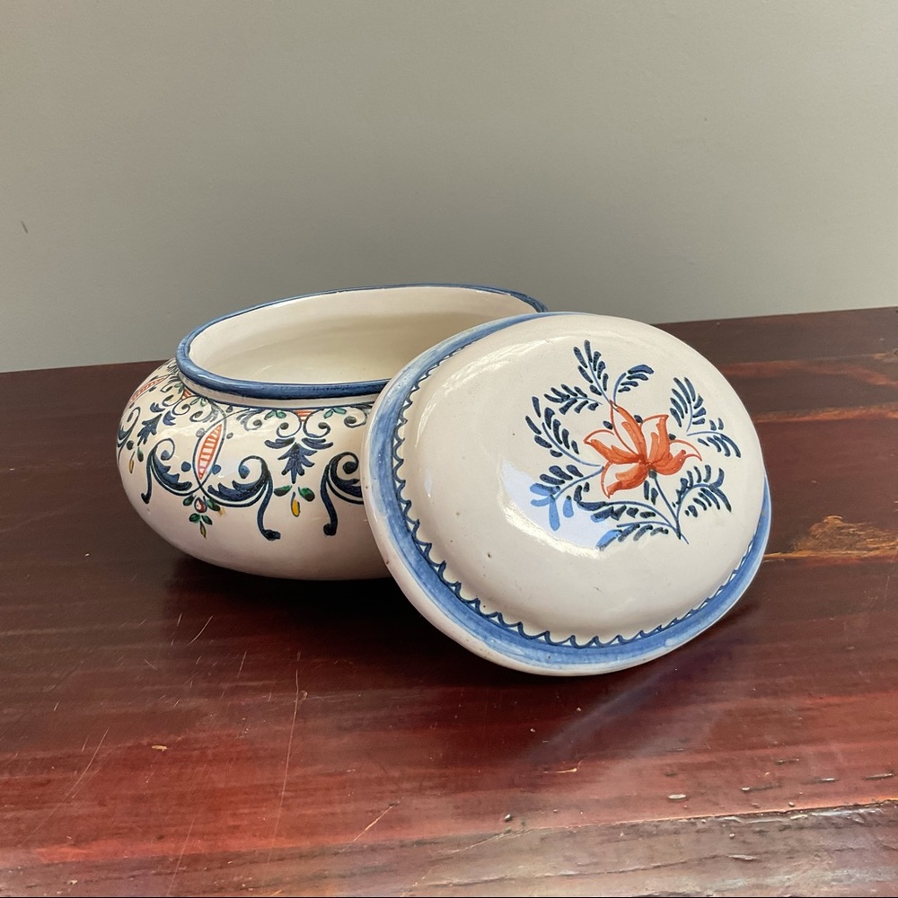 Terra Cotta Italian Covered Bowl